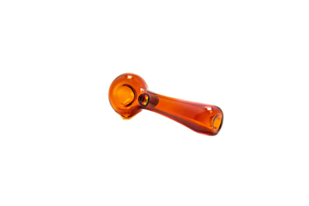 Red Eye Glass  - Amber Solid Spoon 4.5" Hand Pipe