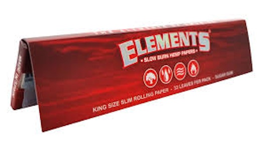 Hemp and Wellness - Slow Burn Hemp Reds King Size Elements Papers