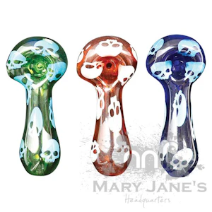 Red Eye Glass  - 4.25" SKULLS HAND PIPE