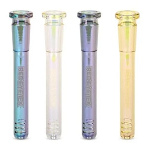 Red Eye Glass  - 115mm (4.5") METALIC DOWNSTEM - RAINBOW