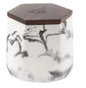 Stash Jar BRNT Malua Split Concrete Marble w/Walnut Lid
