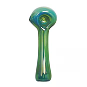 Green Red Eye Glass 4.5" Spoon w/Built in ash catcher & screen