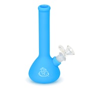 BLUE LIT SILICONE 7.5" BEAKER WATER PIPE