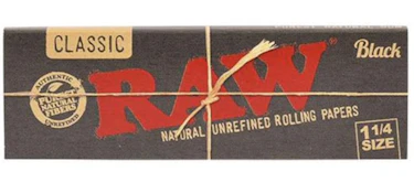 Raw Black Unrefined 1 1/4 Size Papers