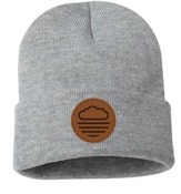 Leather Patch Toque - Heather Grey