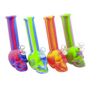 Lit - 8.75" SKULL BASE WATER PIPE 