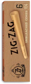 Zig Zag Pre Rolled Cones Unbleached 1 1/4 -6pk