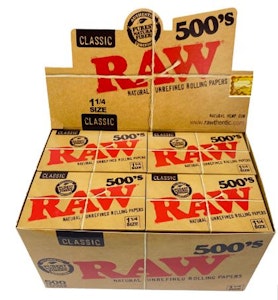 Maple Craft - RAW CLASSIC 500S UNREFINED 1.25 ROLLING PAPER