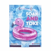 KushKards "just add a pre-roll" Greeting Card - Soak and Toke Flamingo