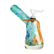 5 1/4" Retro Glass Glow In The Dark Pistol Grip Bubbler