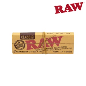 Raw - RAW CLASSIC NATURAL CONNOISSEUR 1 1/4 ROLLING PAPERS W/TIPS