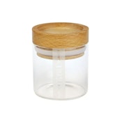 Ryot - Glass Jar with Tray Lid  - Black with Walnut Lid