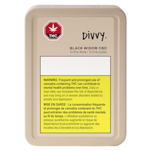 EMBLEM CANNABIS CORP. - Black Widow - DIVVY - CBD - Pre-Rolls 12x0.35g