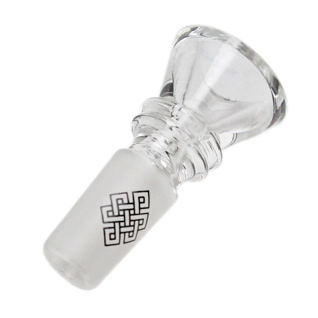 KARMA GLASS - Clear Glass Bowl 14mm Ribbed Cone - Karma Glass Main Image
