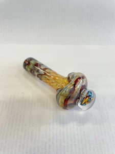 Wildfire Productions - LARGE FULL COLOUR WRAP AND RAKE SPOON PIPE W/ MARBLE