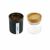 RYOT Glass Jar with Tray Lid (Black w/ Walnut)