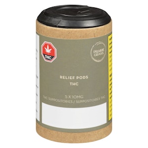 Prairie Grass Inc. - Relief Pods THC10 x 5 Suppositories