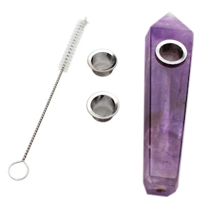 Accessory Distributor - Amethyst Crystal Pipe