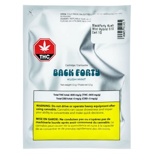 Back Forty - Kush Mint 1g Vape Cartridge by Back Forty