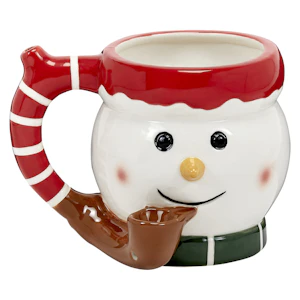 HUMBLE AND FUME - Snowman Ceramic Mug with Pipe OS Bongs, Pipes and Rigs