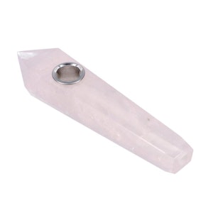 Accessory Distributor - Rose Quartz Crystal Pipe