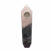 Amethyst Duo Crystal Pipe - Rose Quartz