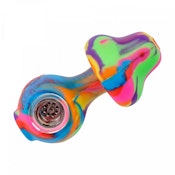 LIT Silicone Rainbow Mushroom Hand Pipe w/Glass Bowl