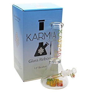 Karma Glass - 12" BEAKER BONG | GOOD KARMA | RASTA