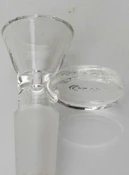 Clear glass bowl with round handle