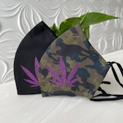 Epik Leaf Mask - purple glitter on camo