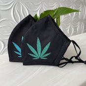 Epik Leaf Mask - green glitter on black