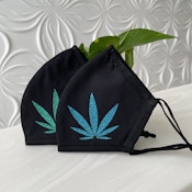 Epik Leaf Mask - blue glitter on black
