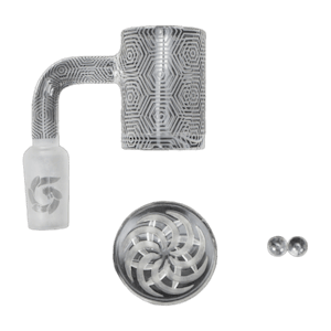 INHAL'NATION - GLASS HOUSE - FULL QUARTZ FLATTOP BANGER - TRIPPY EDITION - Assorted Patterns