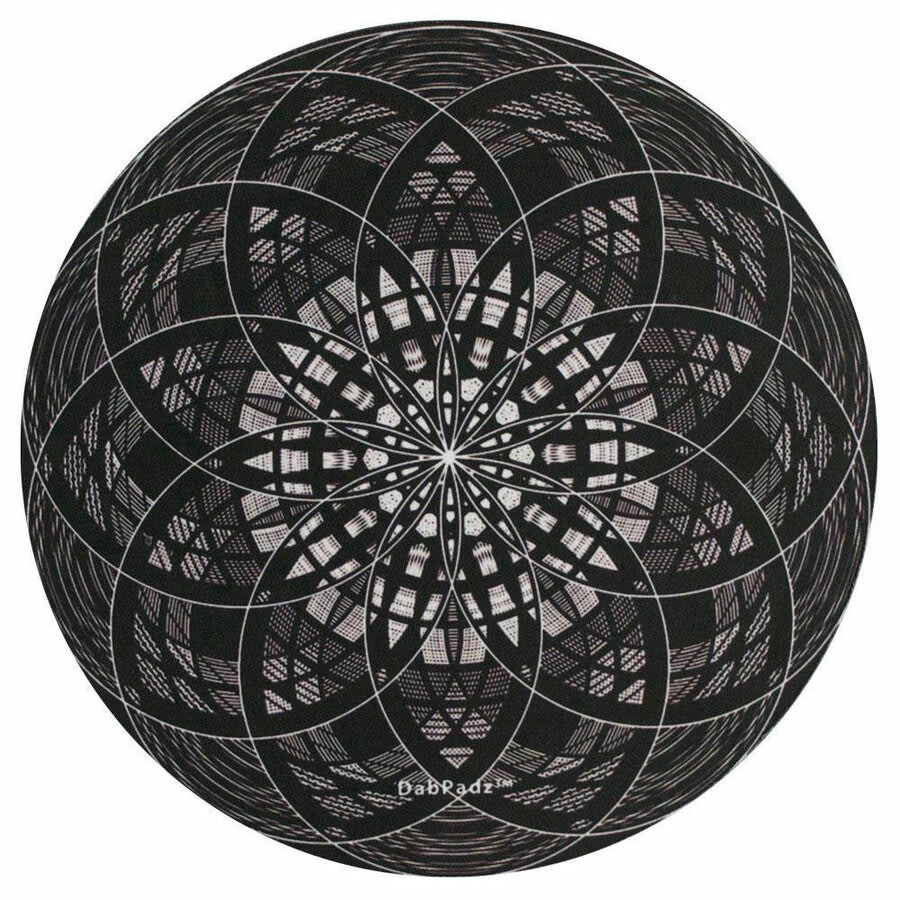 8" Round Fabric Top Mind Flowers Dab Mat by DabPadz