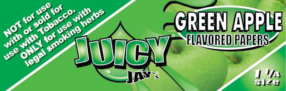 Juicy Jay's - Green Apple 1 /1/4" Rolling Papers
