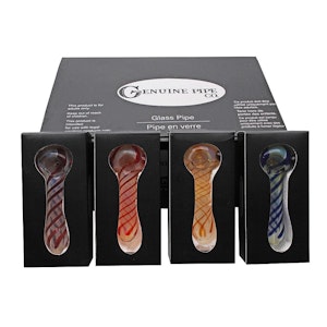 MAQ DISTRIBUTORS - 4" GLASS PIPE | GENUINE PIPE CO | FUMED & STRIPED