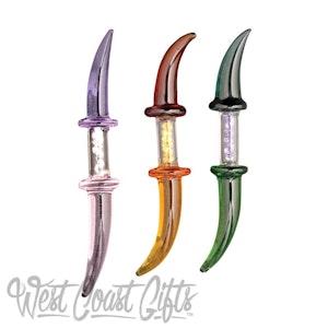 Red Eye Glass - Red Eye Glass Double Dabber W/Built In Bling-Teal & green