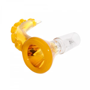 Red Eye Glass - Red Eye Glass - 14mm Tentacle Horn Cone Bowl - Honey Gold & Yellow