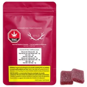 WYLD - WYLD Real Fruit Raspberry Sativa 2x5mg THC Gummies