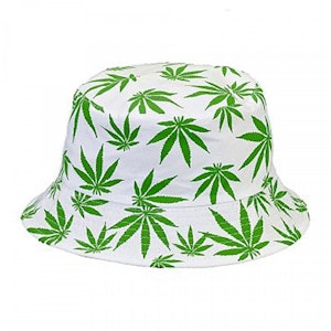 West Coast Gifts - Cannabis Leaf Bucket Hat - White
