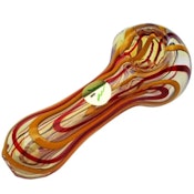 4" Tree Glass Red & Yellow Stripey Glass Pipe