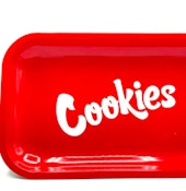 Cookies Red Metal Rolling Tray | Medium - Red Cookies Metal Rolling Tray