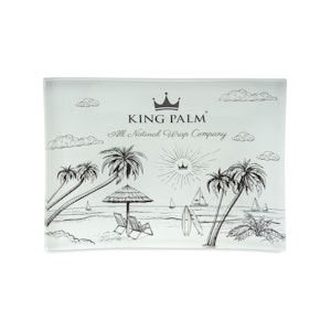 Maq Distributors - King Palm Small Shatter Resistant Glass Rolling Tray