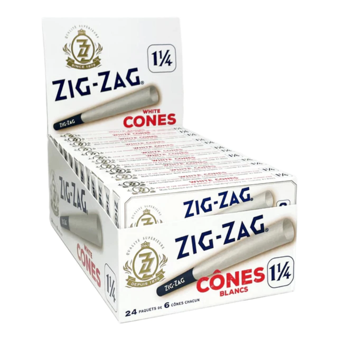 SMOKE ARSENAL - Zig Zag King Size White Pre Rolled Cones Main Image