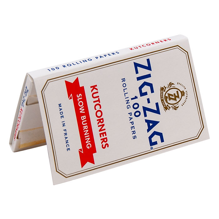ACC - Zig Zag Papers - White Kutcorners Slow Burning Single Wide Rolling Papers