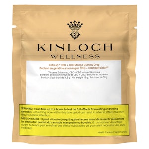 Kinloch Wellness - Kinloch Wellness - Refresh- CBG + CBD Mango Gummy Drop - 4 Pack