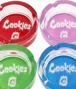 Glass Ashtray | Cookies Logo | Assorted Colours - Glass Ashtray | Cookies Logo | Assorted Colours
