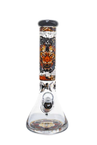 Cheech - 13in 12mm Base Tiger Decal Beaker