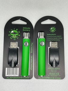 T CANN MGMT CORP - Alien Smoke 510 Battery 650mah (Green)