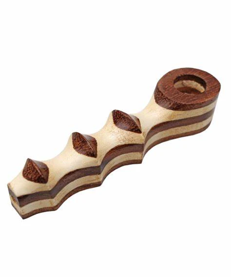 Accessories - Genuine Pipe Co. Carved Wooden Two Tone Pipe Main Image